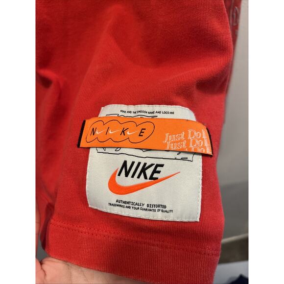 Nike Wash Drip Long Sleeve Shirt University Red DC2724-657 Men's Medium B103 - Picture 3 of 7